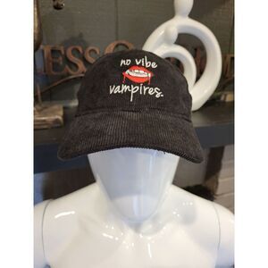 NO‎ VIBE VAMPIRES Corduroy Hat Cap New Era Adjustable Black